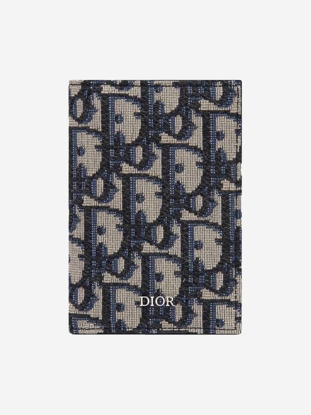 CHRISTIAN DIOR MONOGRAM OBLIQUE JACQUARD VERTICAL CARD HOLDER