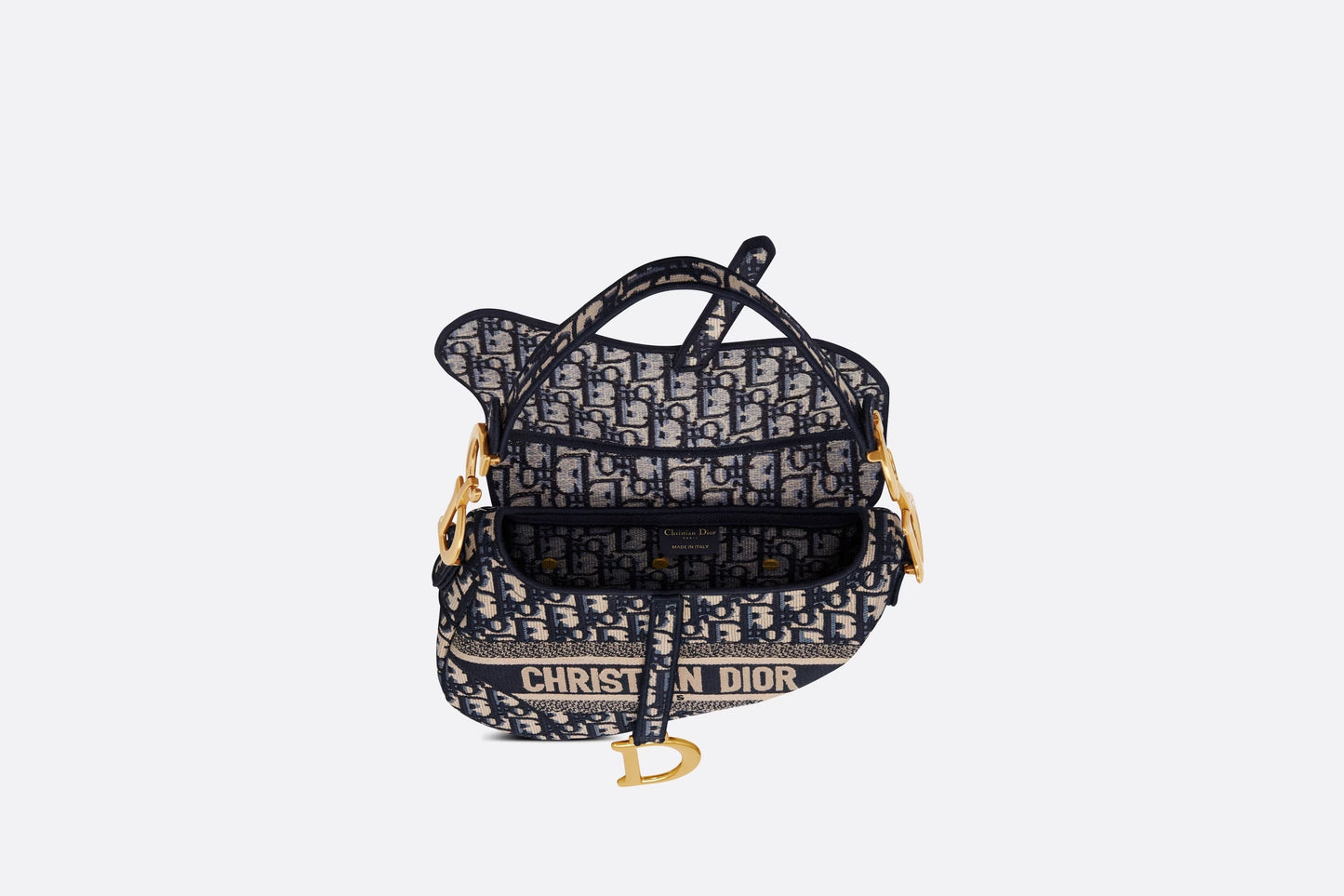 DIOR OBLIQUE EMBROIDERY SADDLE BAG