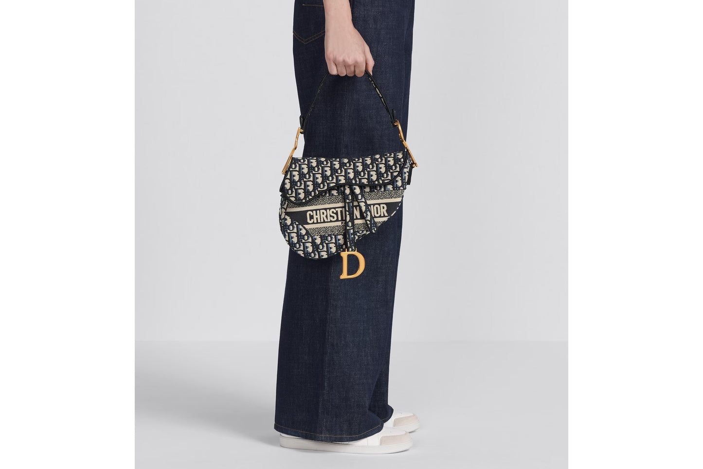 DIOR OBLIQUE EMBROIDERY SADDLE BAG