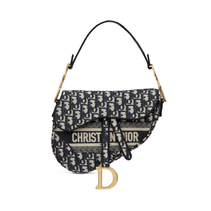 DIOR OBLIQUE EMBROIDERY SADDLE BAG