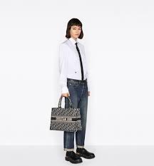 CHRISTIAN DIOR OBLIQUE BOOK MEDIUM TOTE BAG