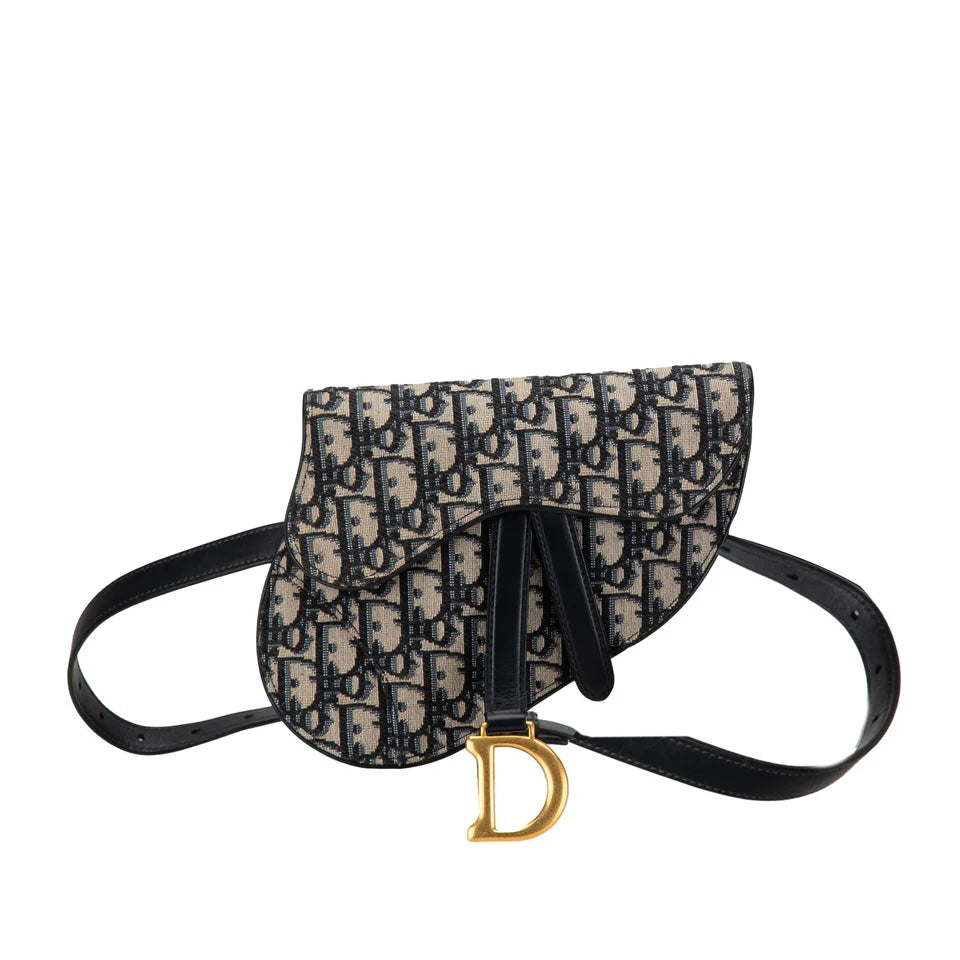 CHRISTIAN DIOR OBLIQUE SADDLE BELT BAG