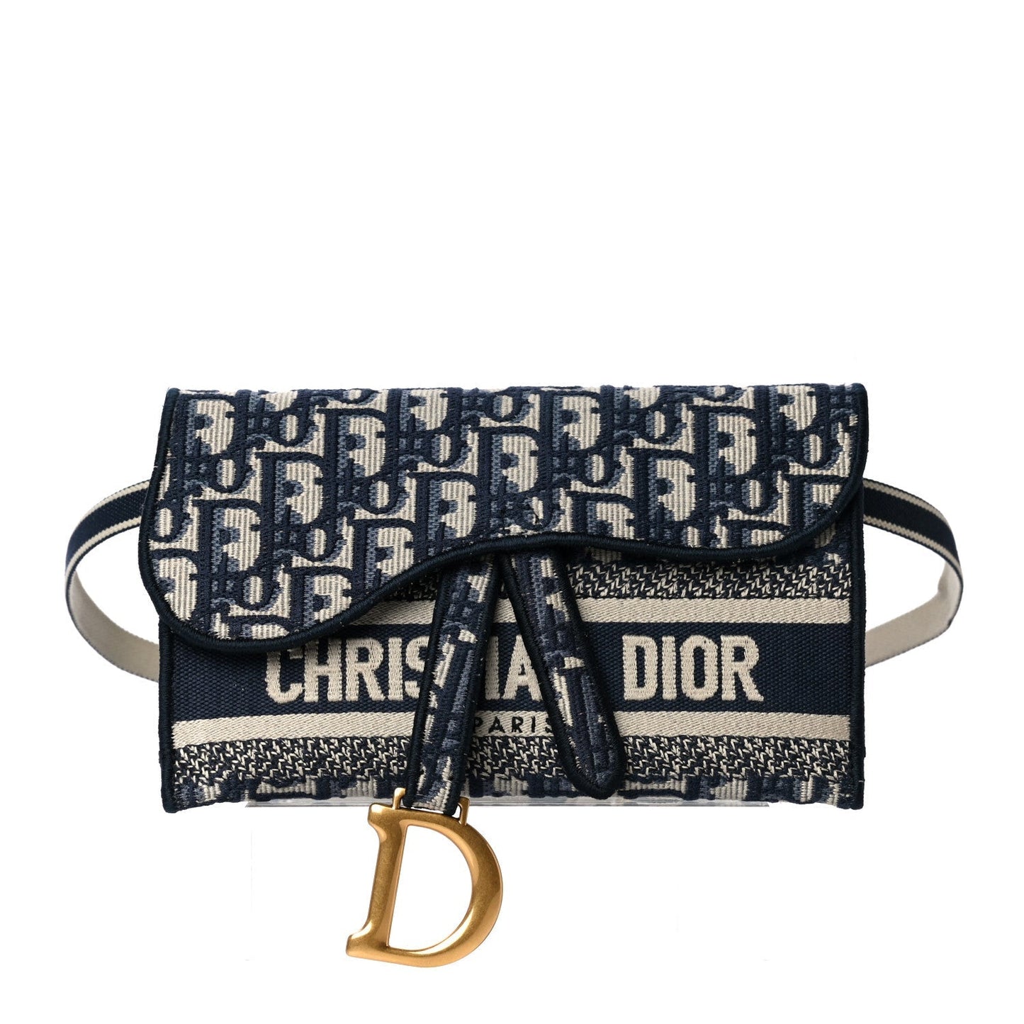 CHRISTIAN DIOR OBLIQUE SLIM SADDLE POUCH