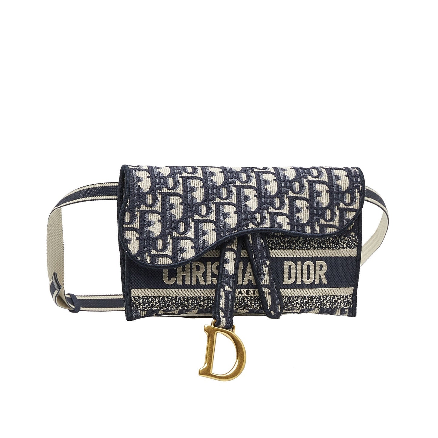 CHRISTIAN DIOR OBLIQUE SLIM SADDLE POUCH