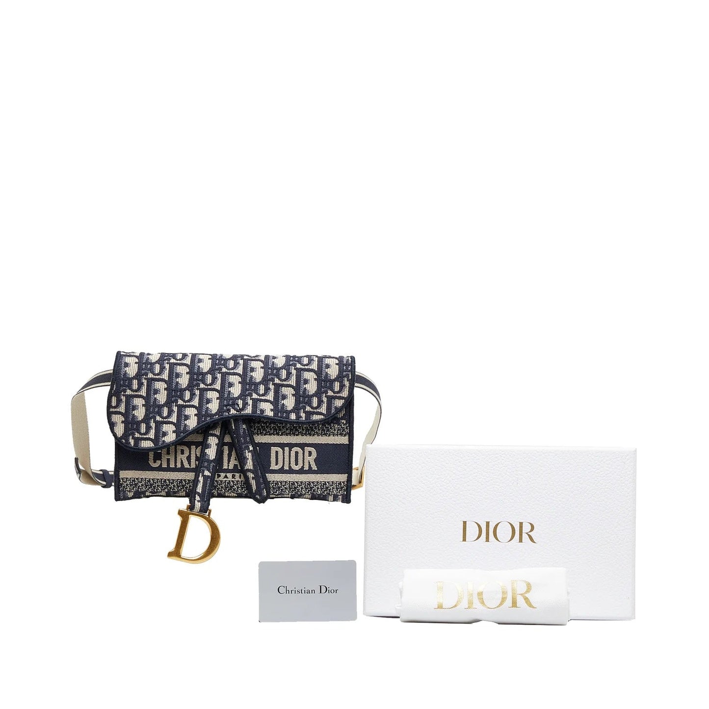 CHRISTIAN DIOR OBLIQUE SLIM SADDLE POUCH