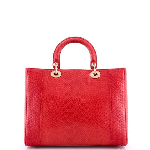 DIOR PYTHON LEATHER LARGE LADY DIOR BAG