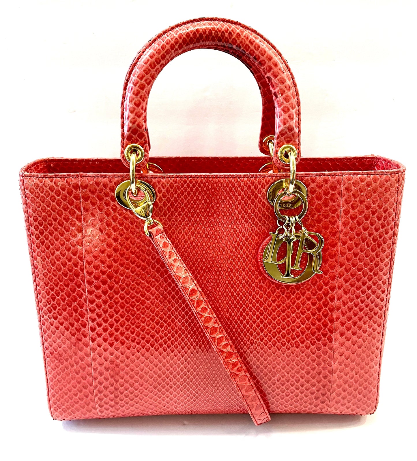 DIOR PYTHON LEATHER LARGE LADY DIOR BAG