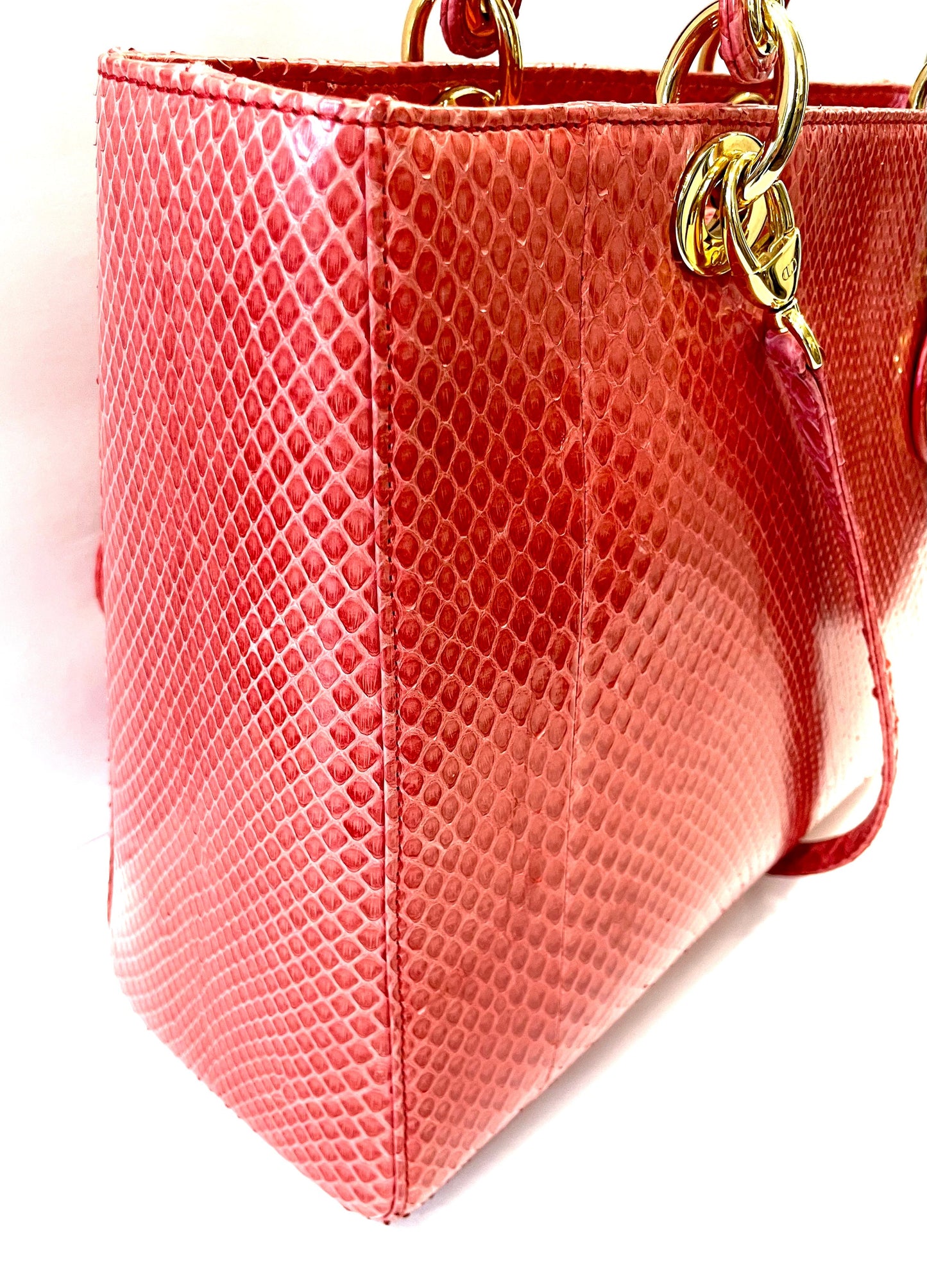 DIOR PYTHON LEATHER LARGE LADY DIOR BAG