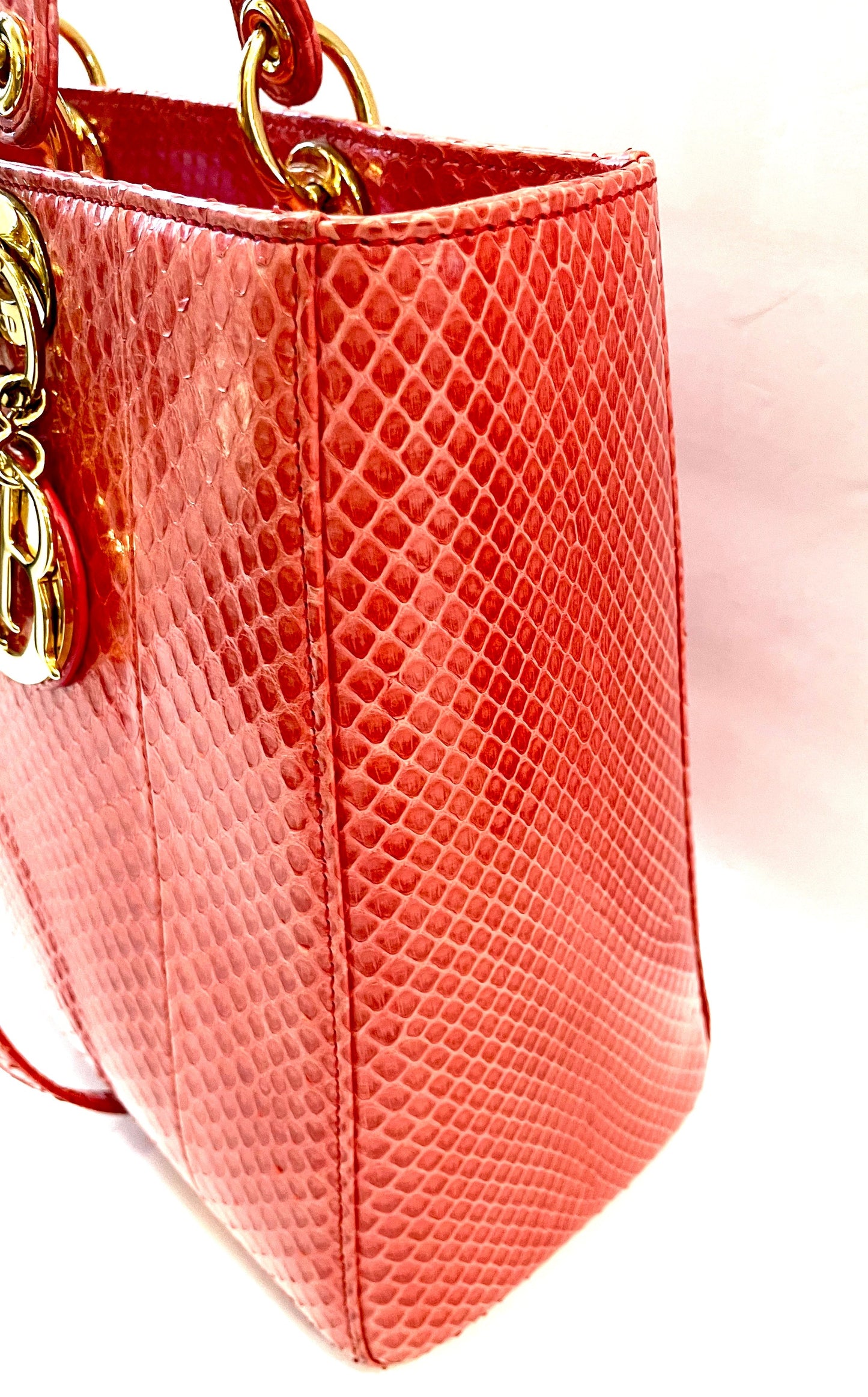 DIOR PYTHON LEATHER LARGE LADY DIOR BAG