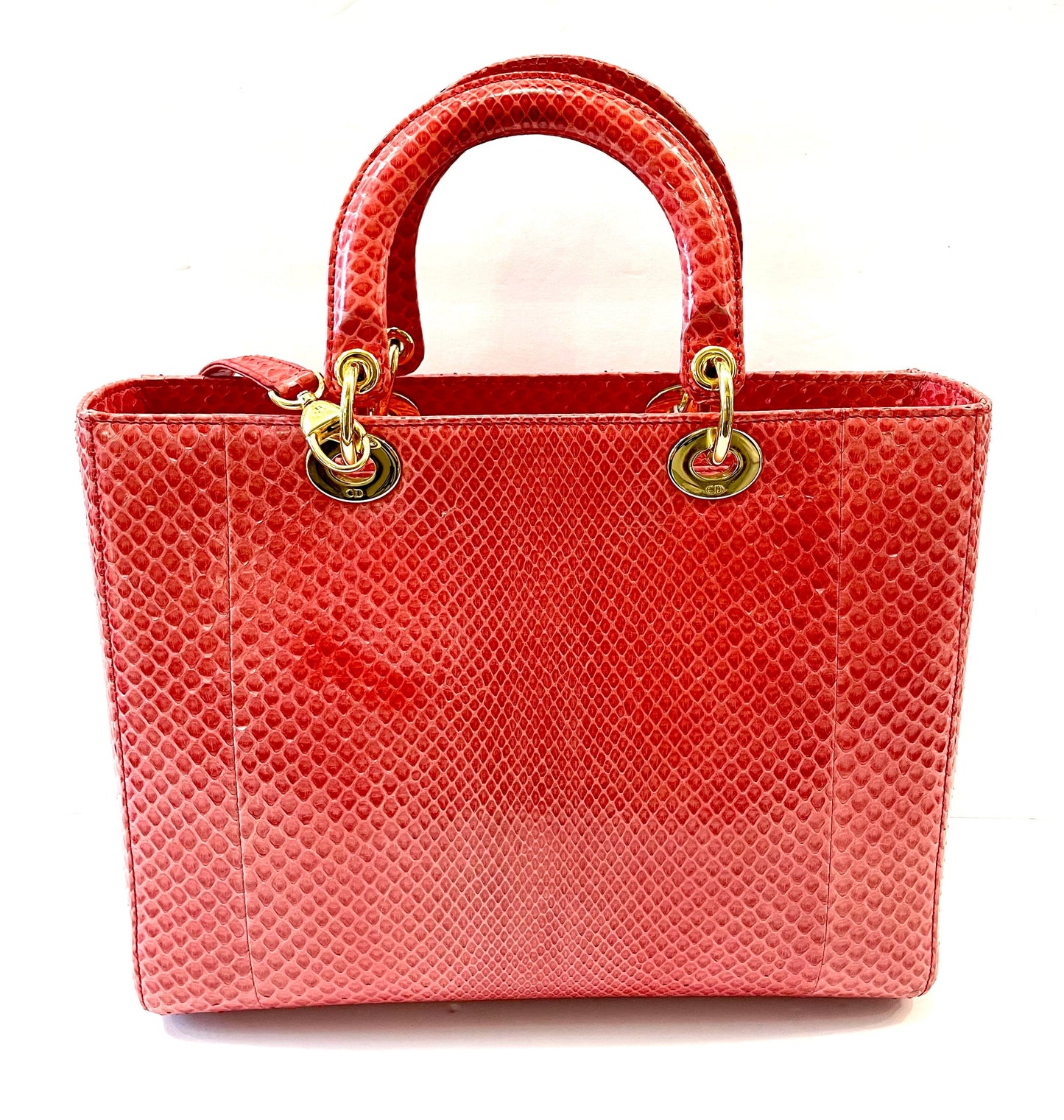 DIOR PYTHON LEATHER LARGE LADY DIOR BAG