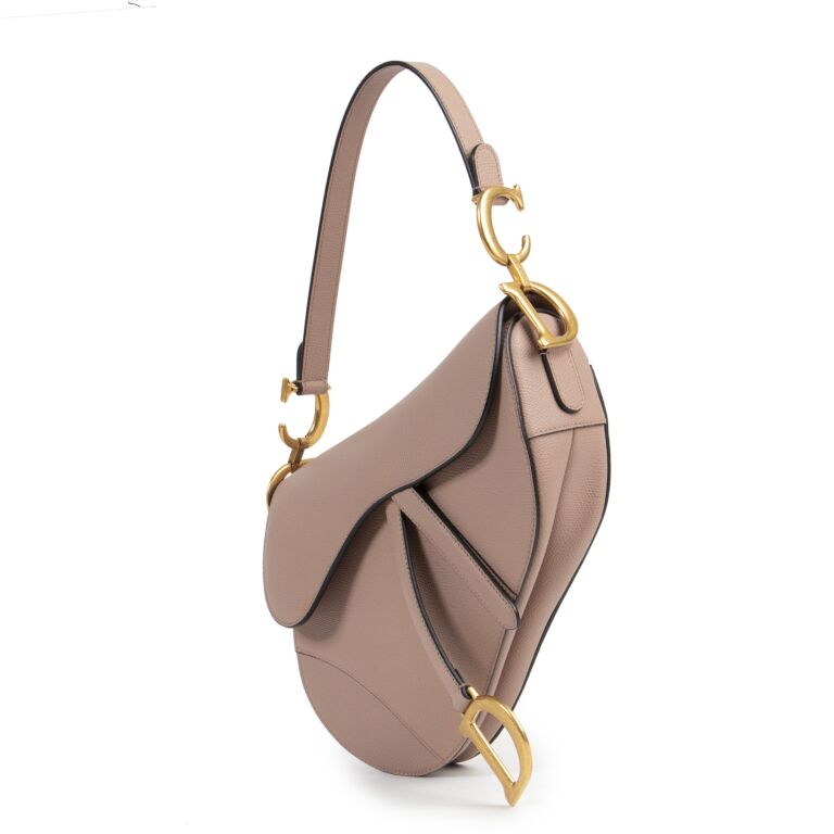 DIOR GRAINED CALFSKIN LEATHER SADDLE BAG