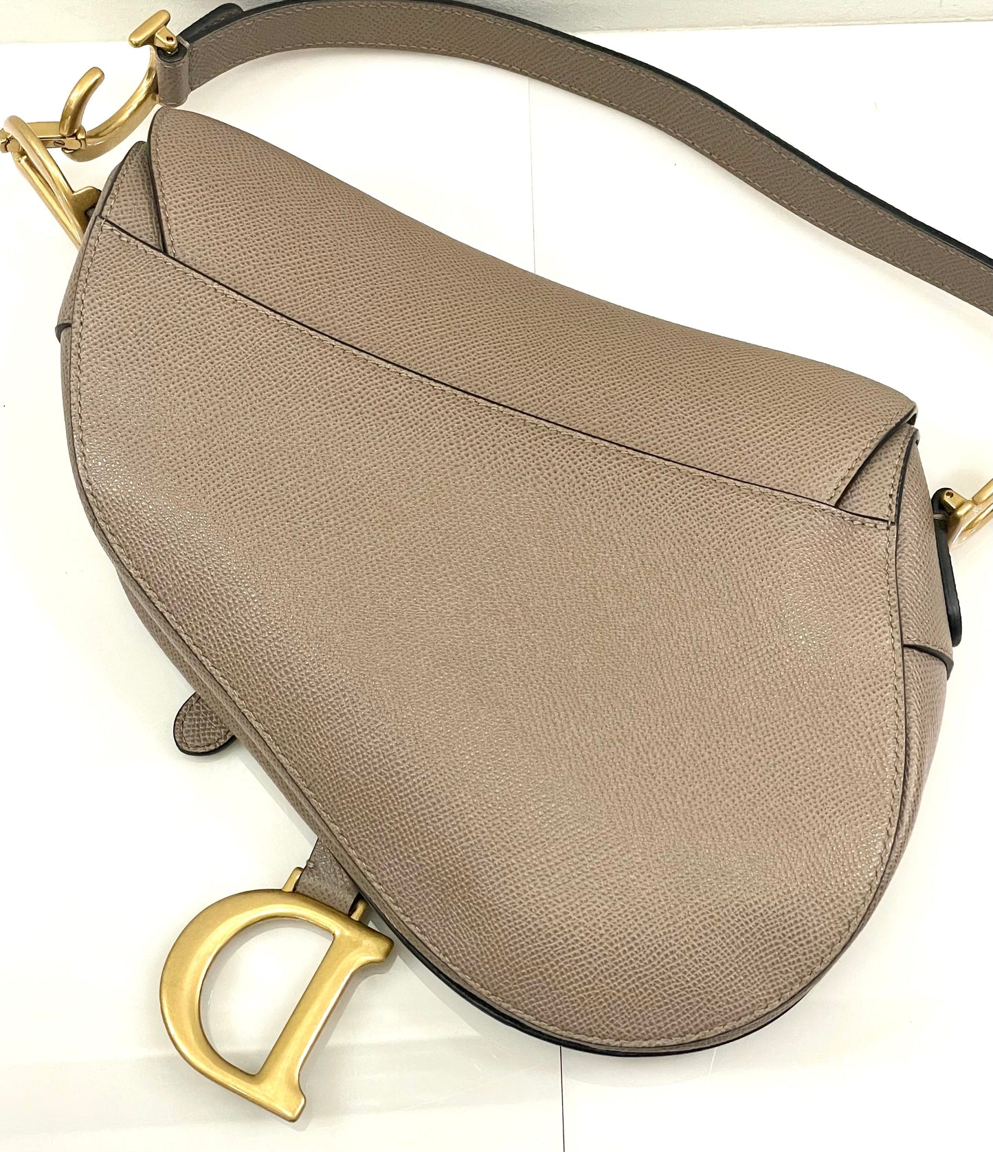 DIOR GRAINED CALFSKIN LEATHER SADDLE BAG