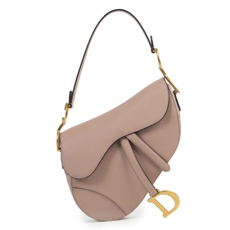 DIOR GRAINED CALFSKIN LEATHER SADDLE BAG