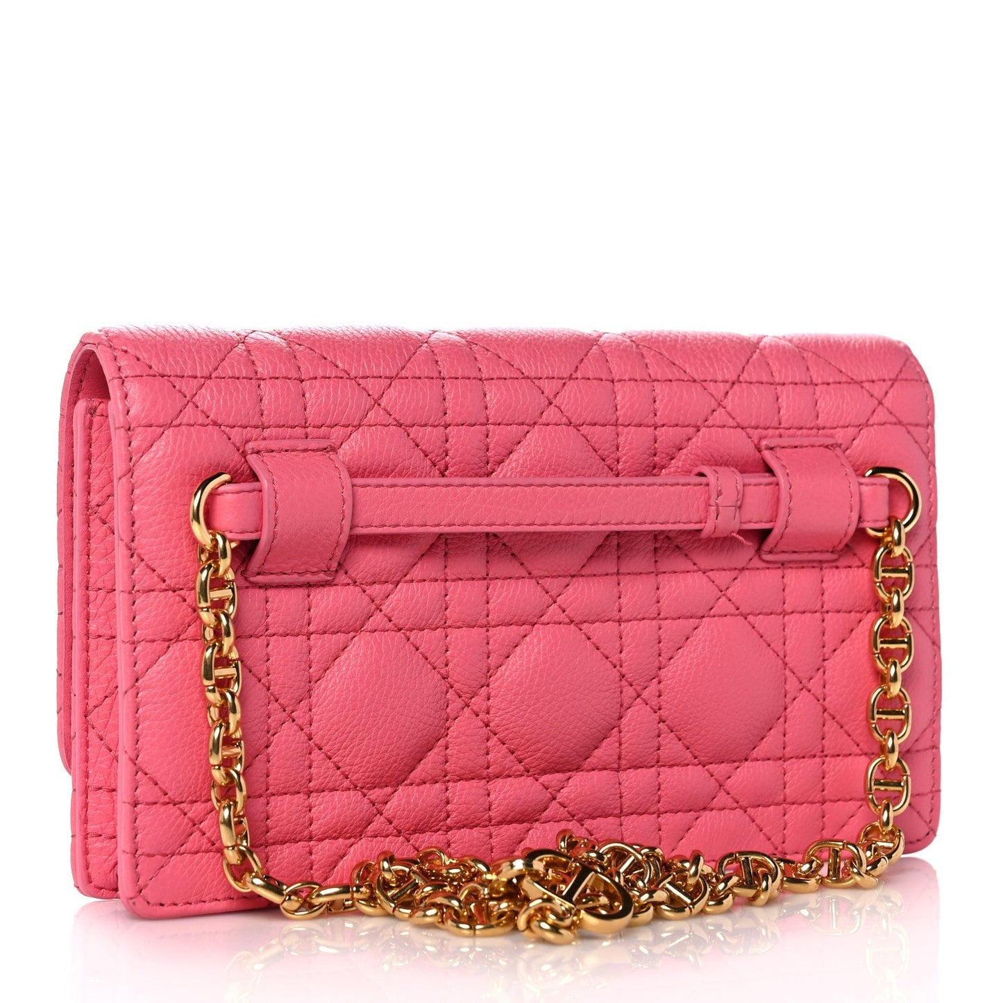 CHRISTIAN DIOR CANNAGE QUILTED CALFSKIN CARO CHAIN BELT BAG
