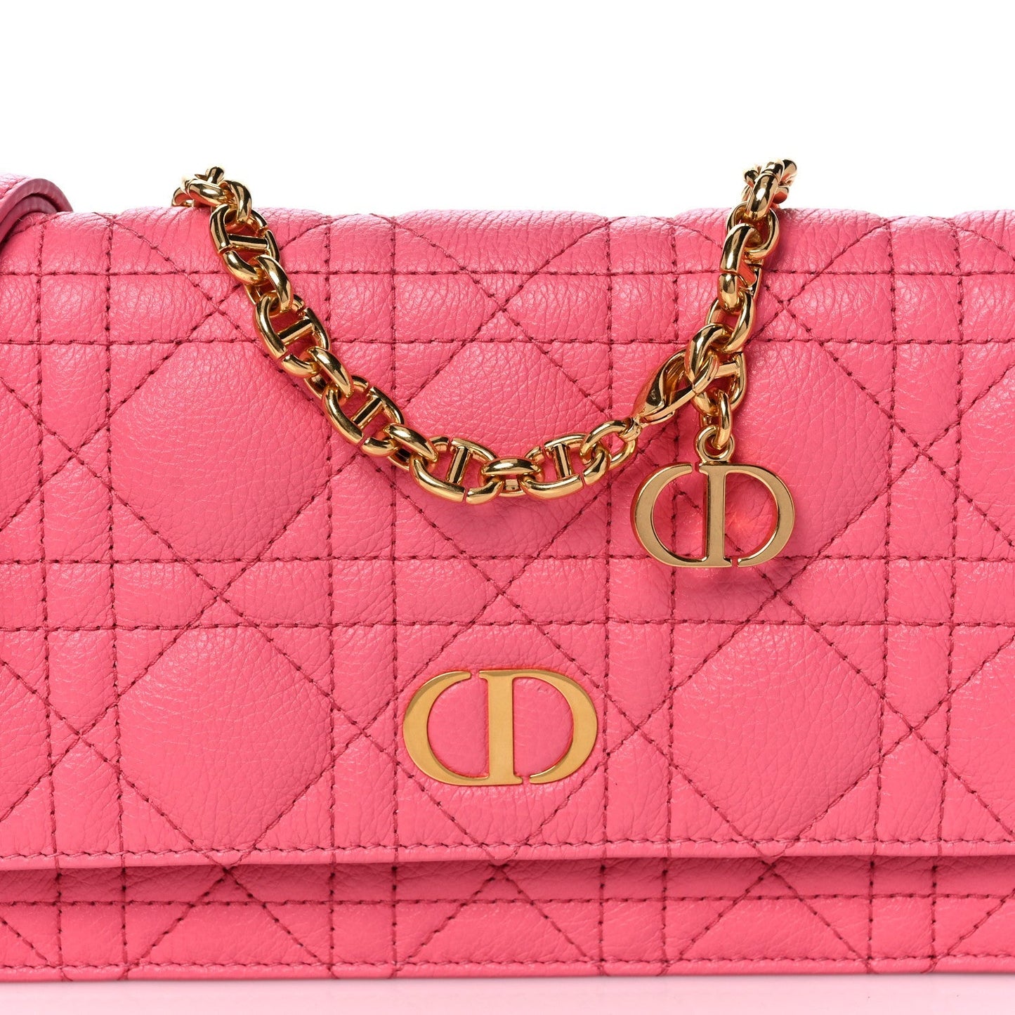 CHRISTIAN DIOR CANNAGE QUILTED CALFSKIN CARO CHAIN BELT BAG