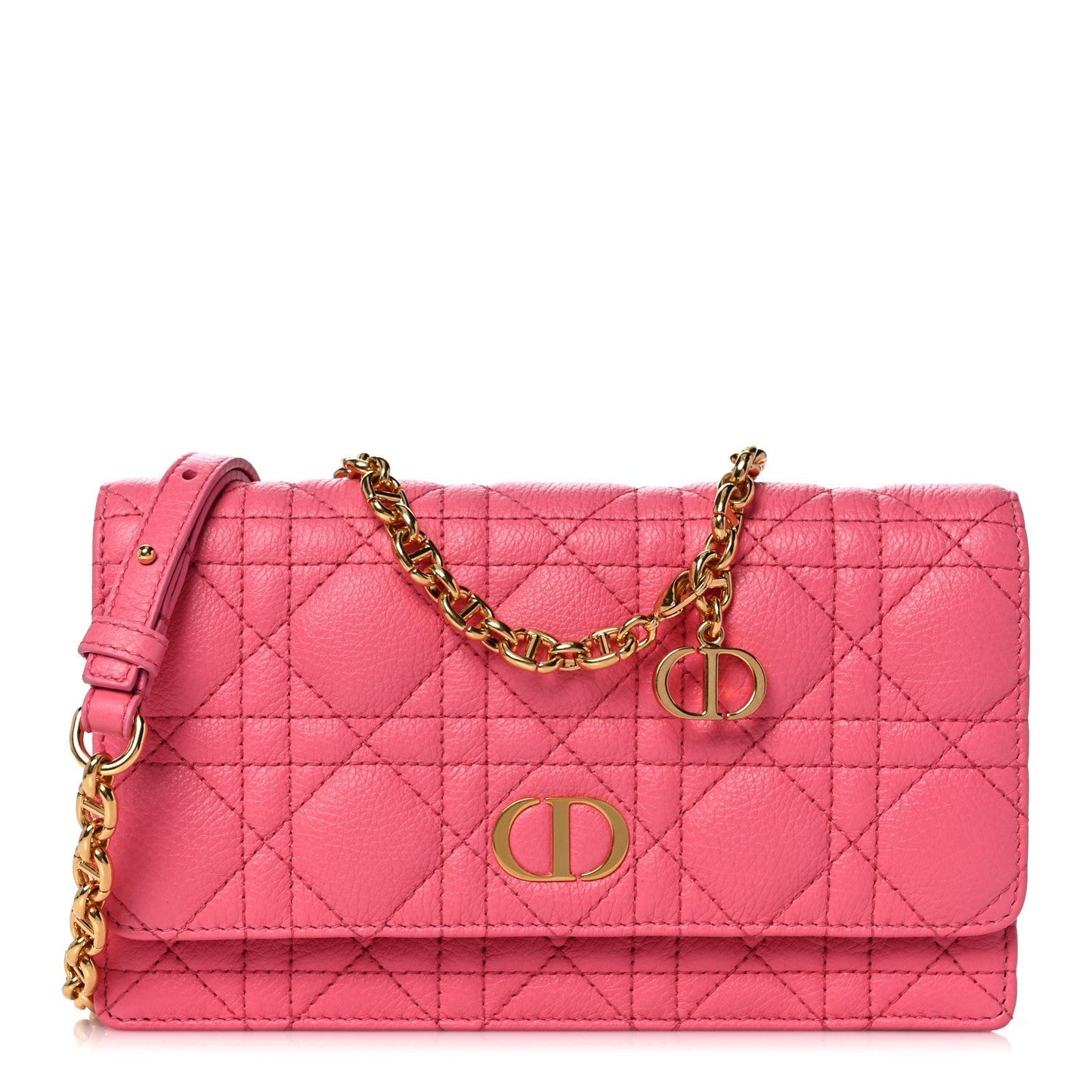CHRISTIAN DIOR CANNAGE QUILTED CALFSKIN CARO CHAIN BELT BAG