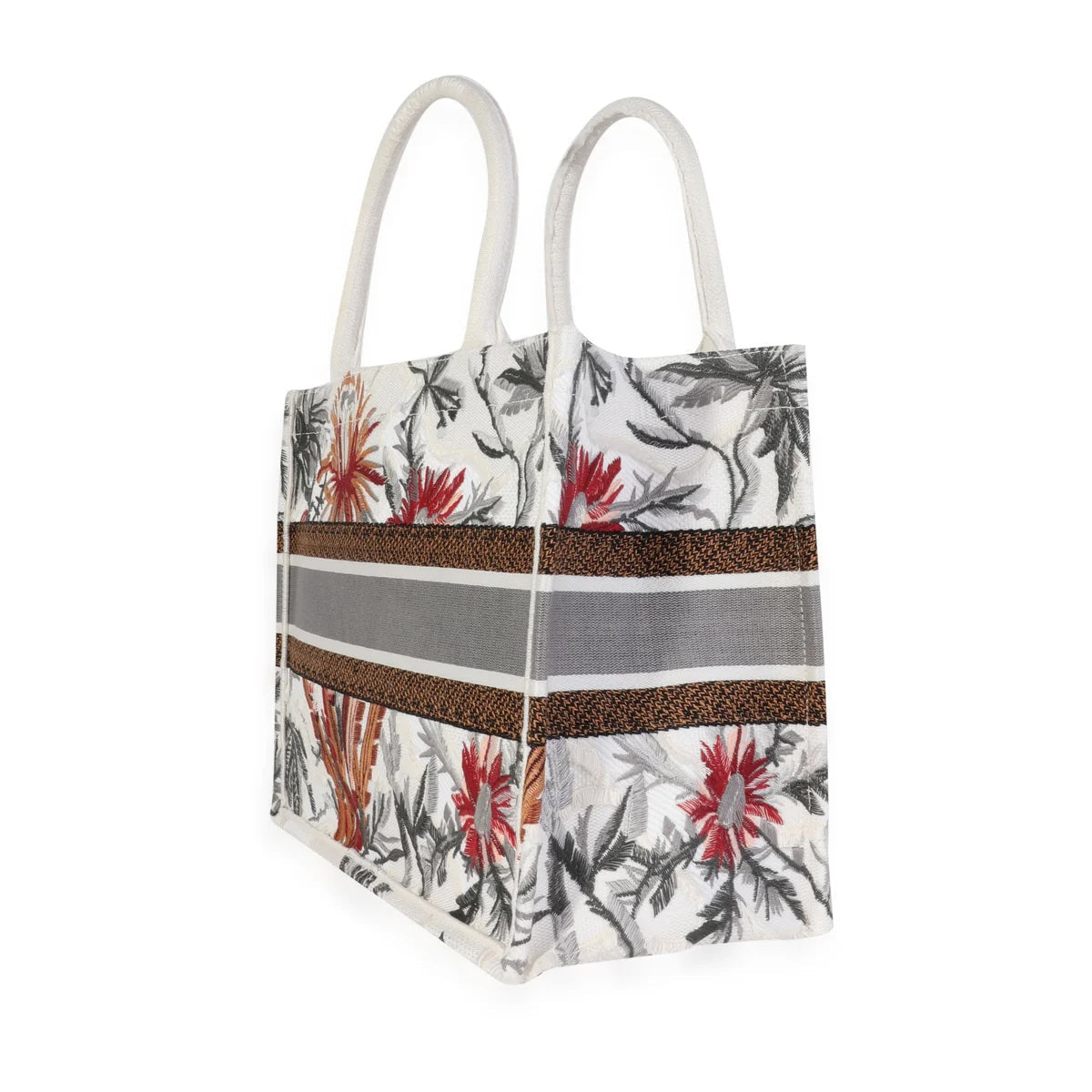 DIOR TOILE DE JOUY TROPICALLA EMBROIDERED LARGE BOOK TOTE BAG