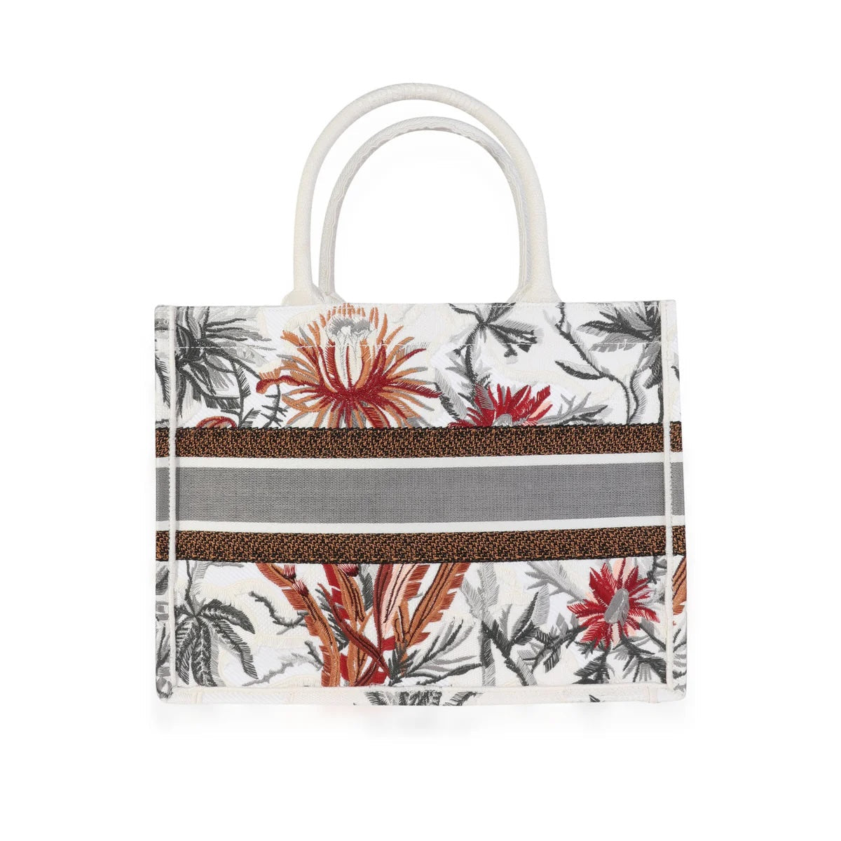 DIOR TOILE DE JOUY TROPICALLA EMBROIDERED LARGE BOOK TOTE BAG