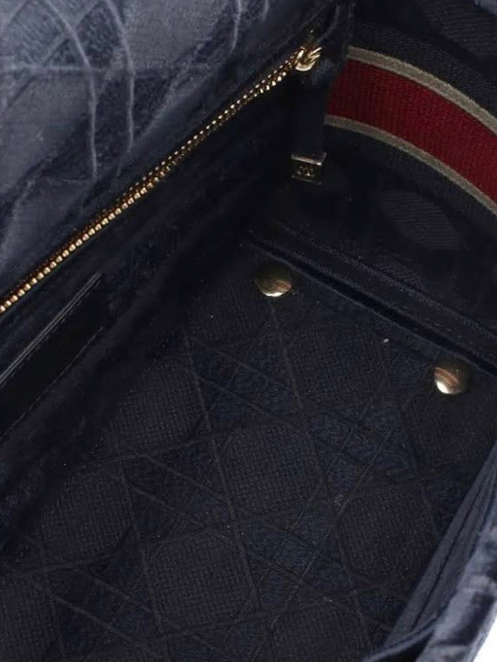 DIOR CANNAGE MEDIUM LADY DIOR LITE VELVET TOTE BAG