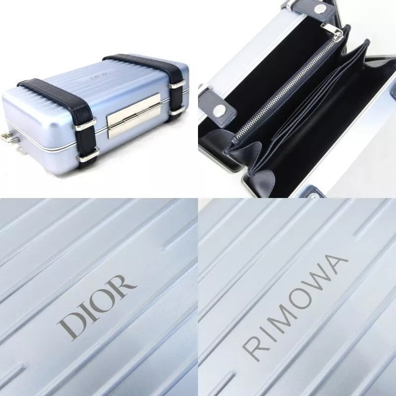 DIOR X RIMOWA ALUMINUM PERSONAL CLUTCH ON STRAP