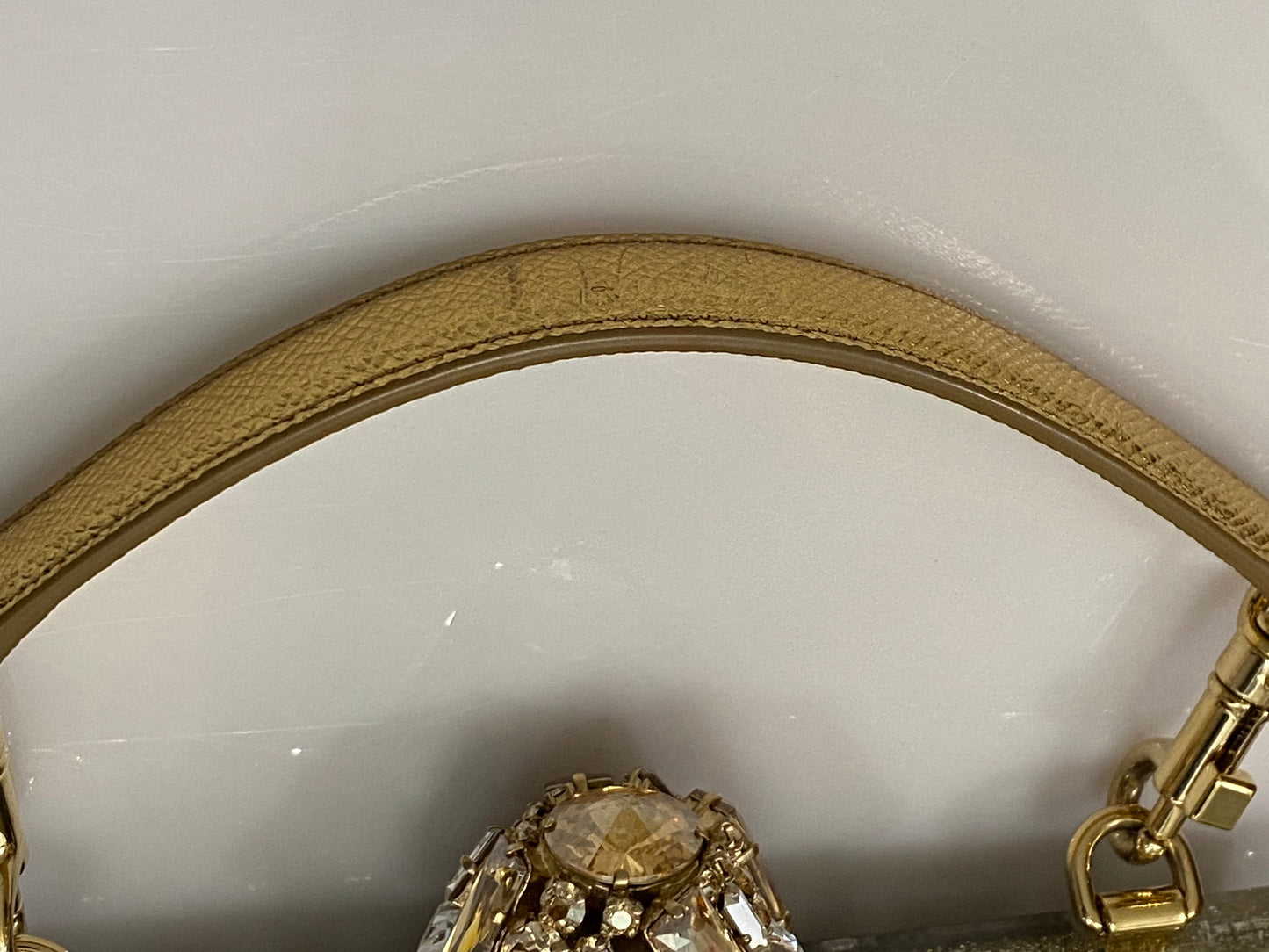 DOLCE & GABBANA GOLD VANDA CRYSTAL CLUTCH/HANDBAG