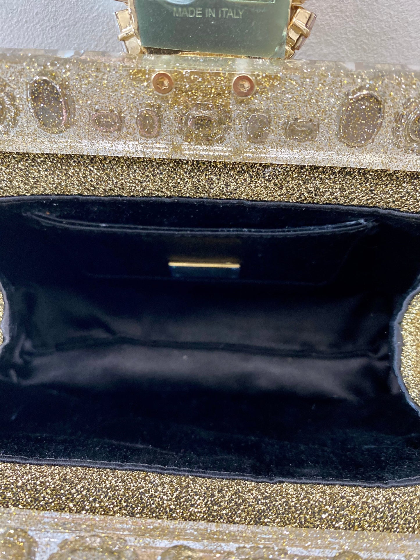 DOLCE & GABBANA GOLD VANDA CRYSTAL CLUTCH/HANDBAG