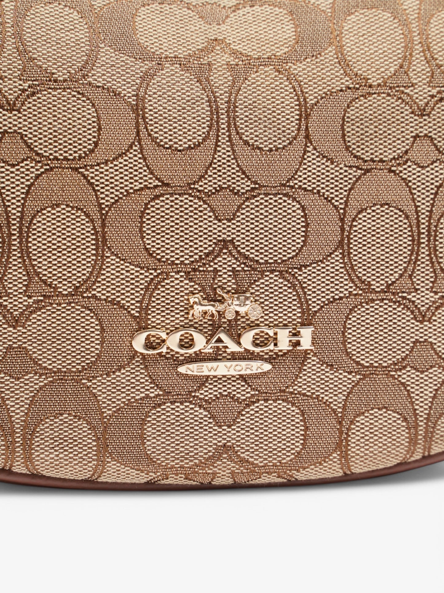 Coach Aria Shoulder Bag Beige  / Brown Canvas