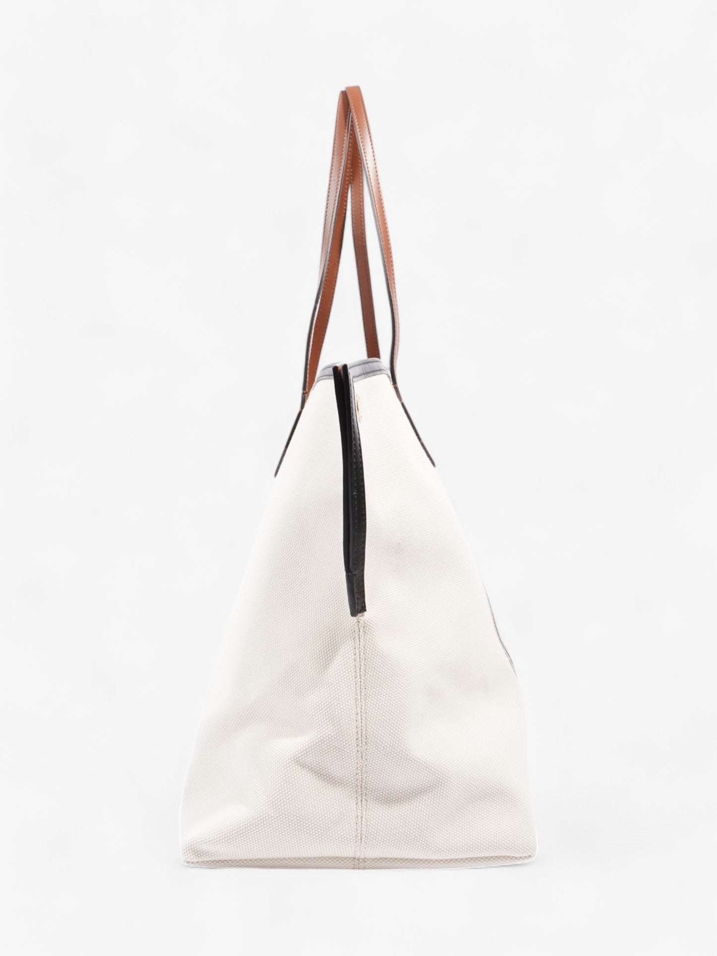 Burberry Society Tote White / Black / Brown Canvas Large