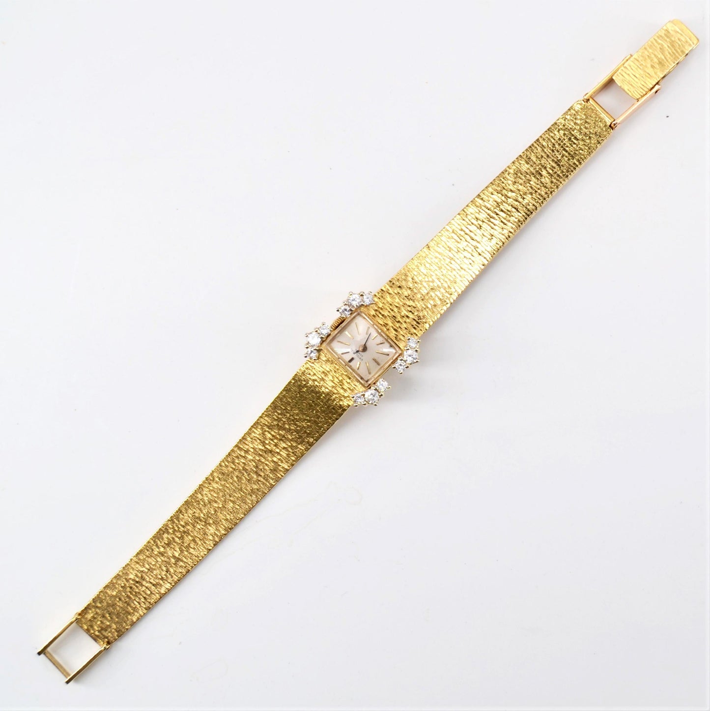 Retro Diamond 18 Karat Yellow Gold Lady's Watch
