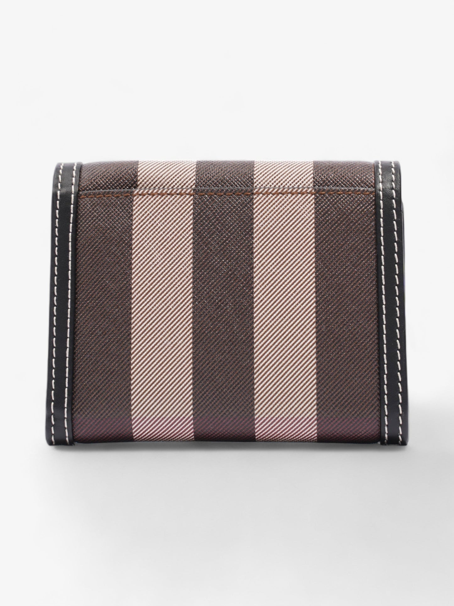Burberry Check Folding Wallet Dark Birch Brown Coated Canvas