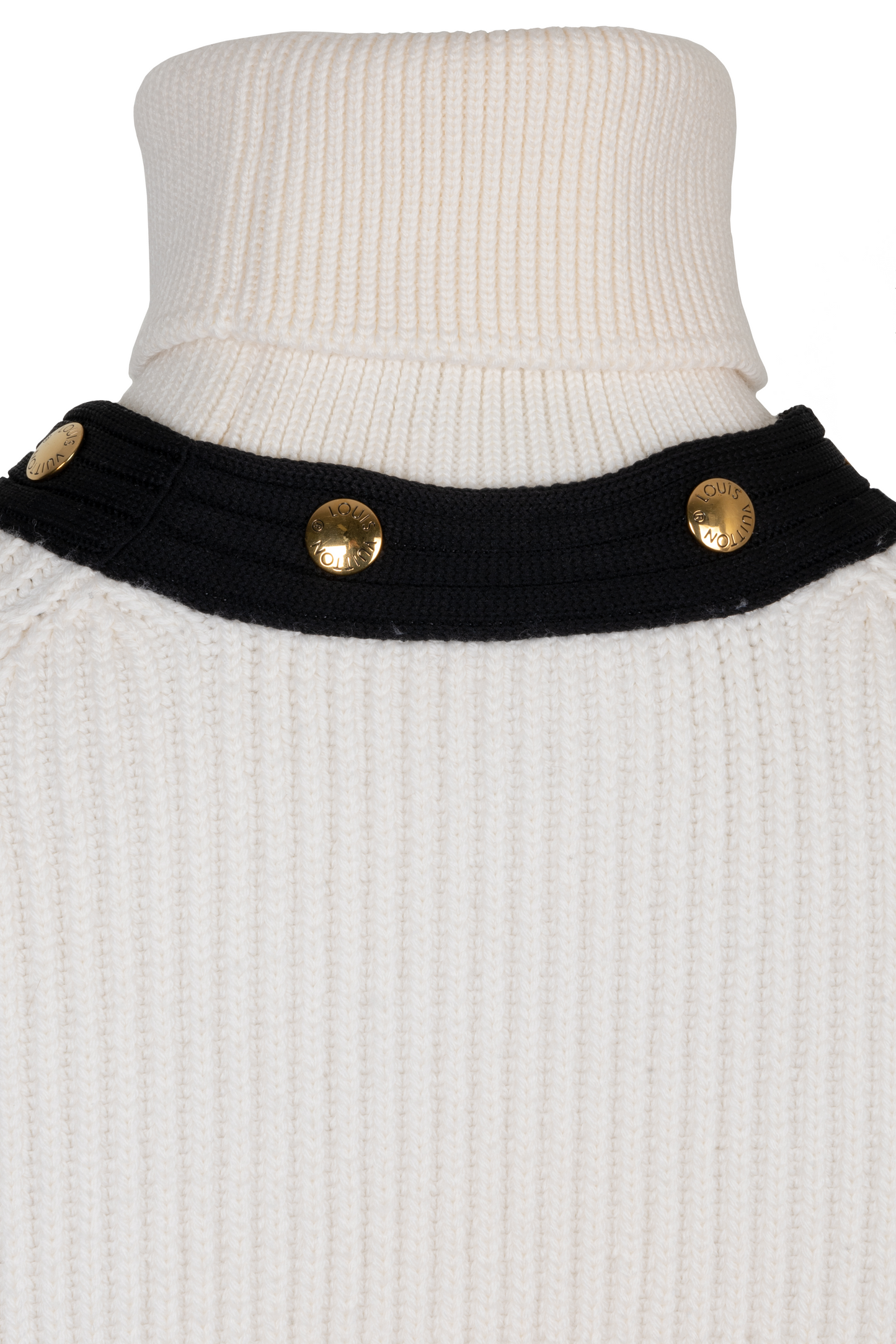 LOUIS VUITTON Knit Wool Ivory Black