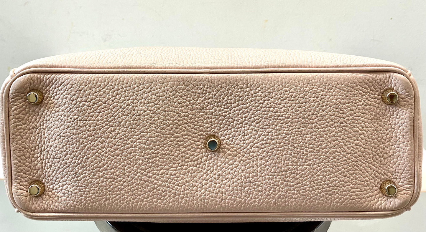 DIOR GRAINED LEATHER MEDIUM DIORISSIMO TOTE BAG IN BLUSH PINK