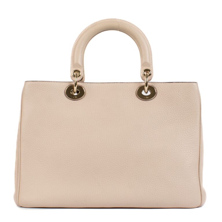 DIOR GRAINED LEATHER MEDIUM DIORISSIMO TOTE BAG IN BLUSH PINK