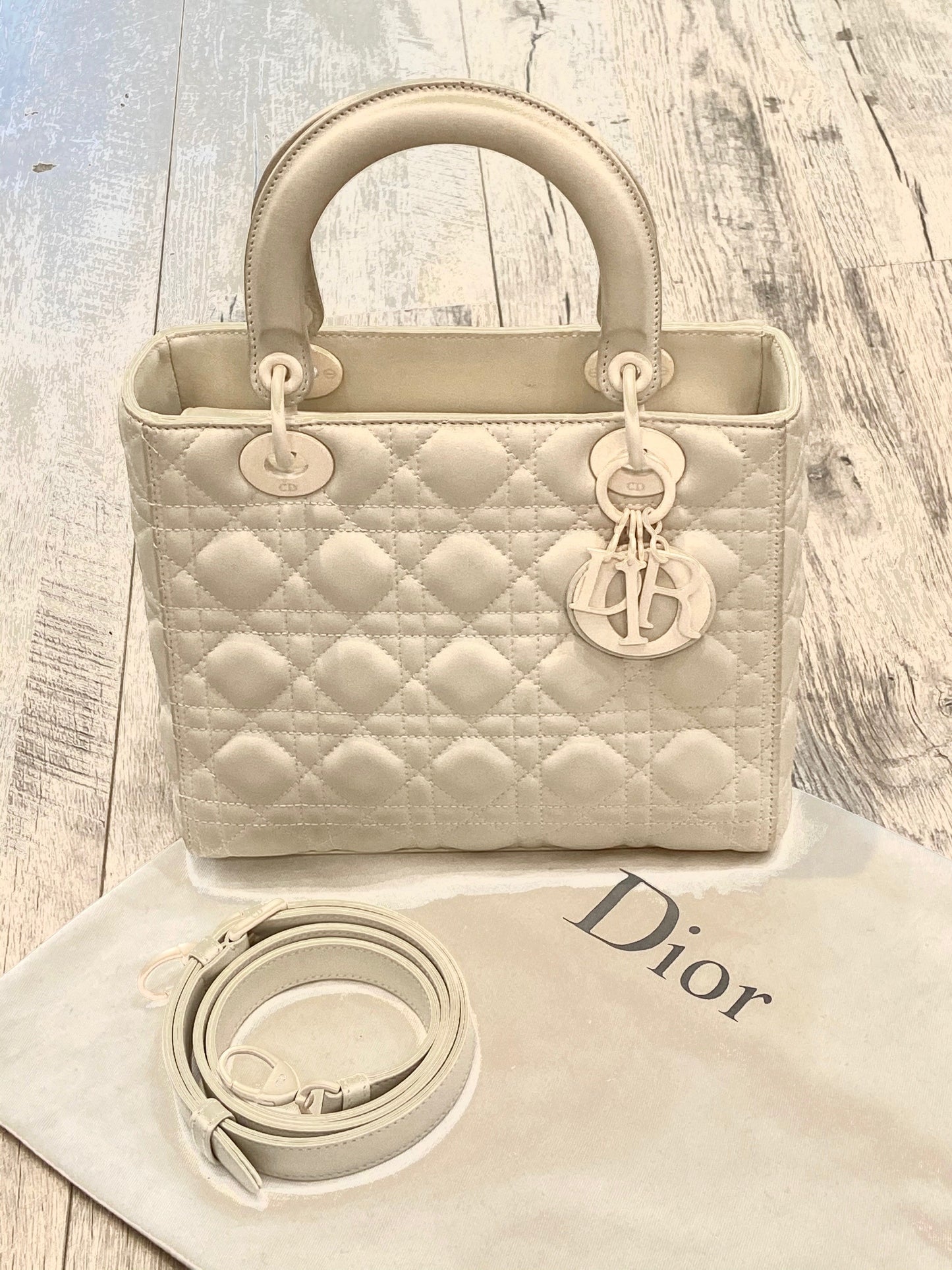 DIOR MEDIUM ULTRA MATTE CALFSKIN LEATHER CANNAGE LADY DIOR