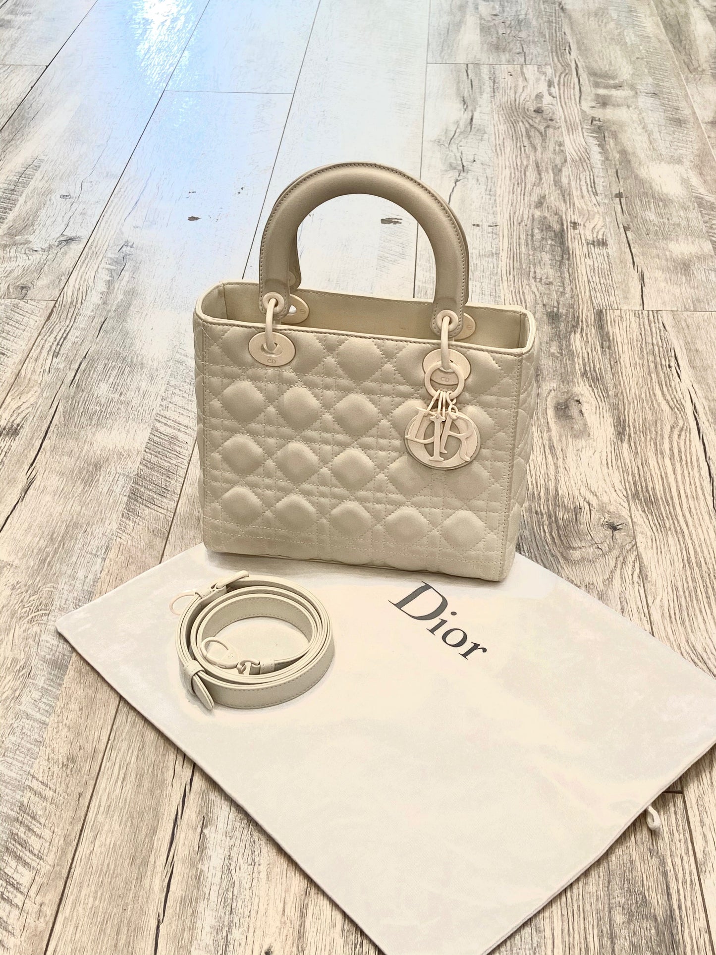 DIOR MEDIUM ULTRA MATTE CALFSKIN LEATHER CANNAGE LADY DIOR
