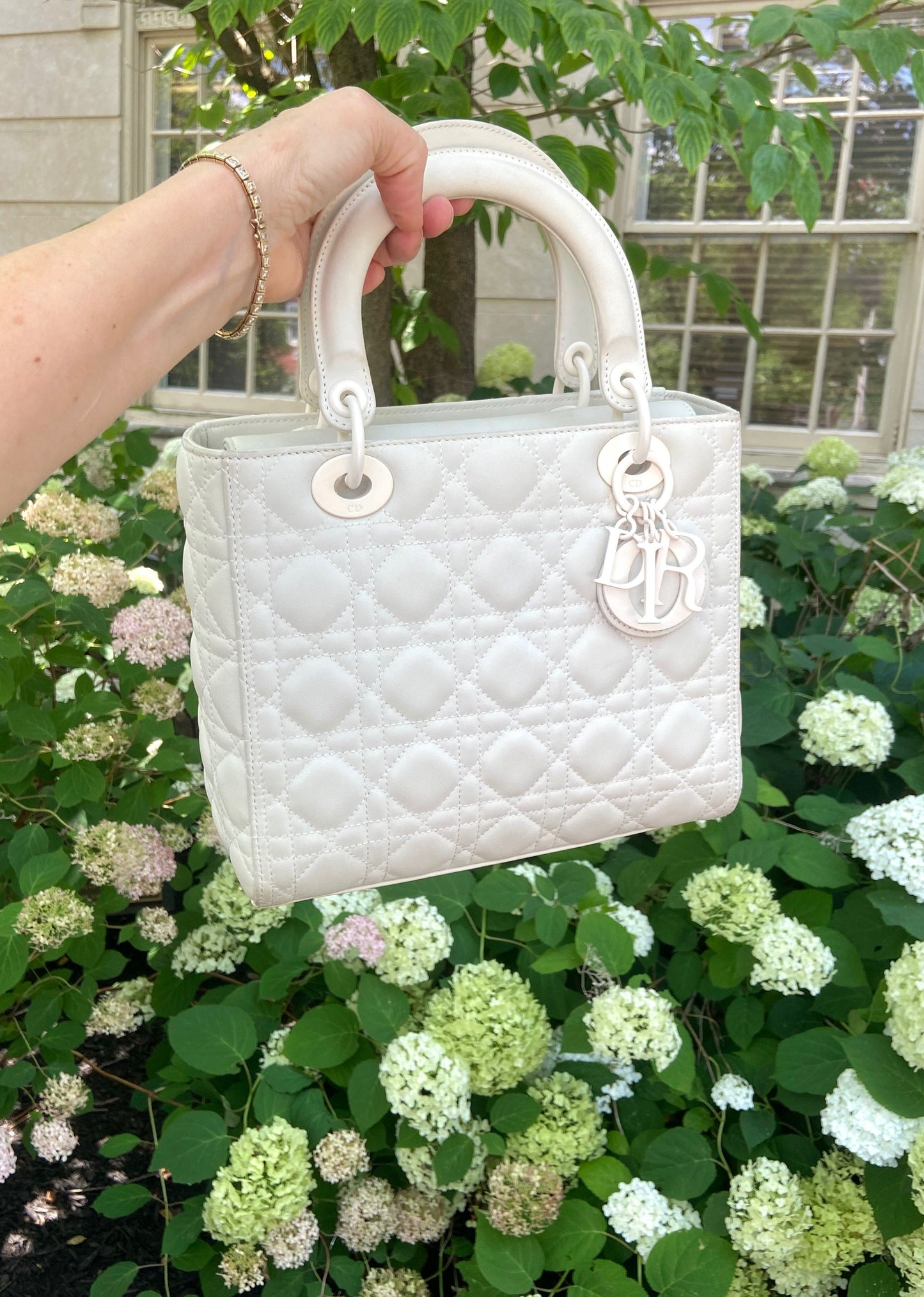 DIOR MEDIUM ULTRA MATTE CALFSKIN LEATHER CANNAGE LADY DIOR