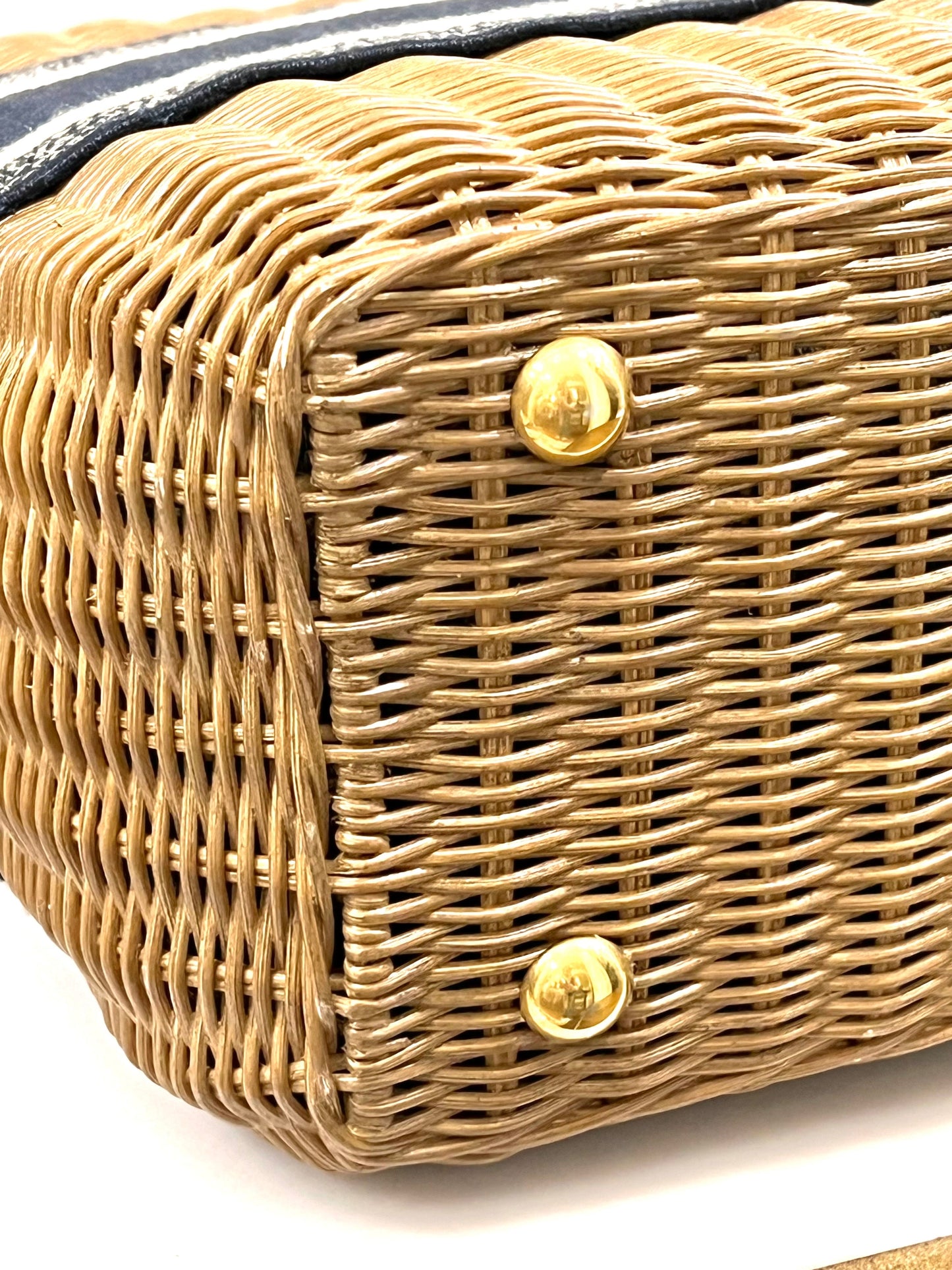 CHRISTIAN DIOR OBLIQUE WICKER BASKET TOTE BAG