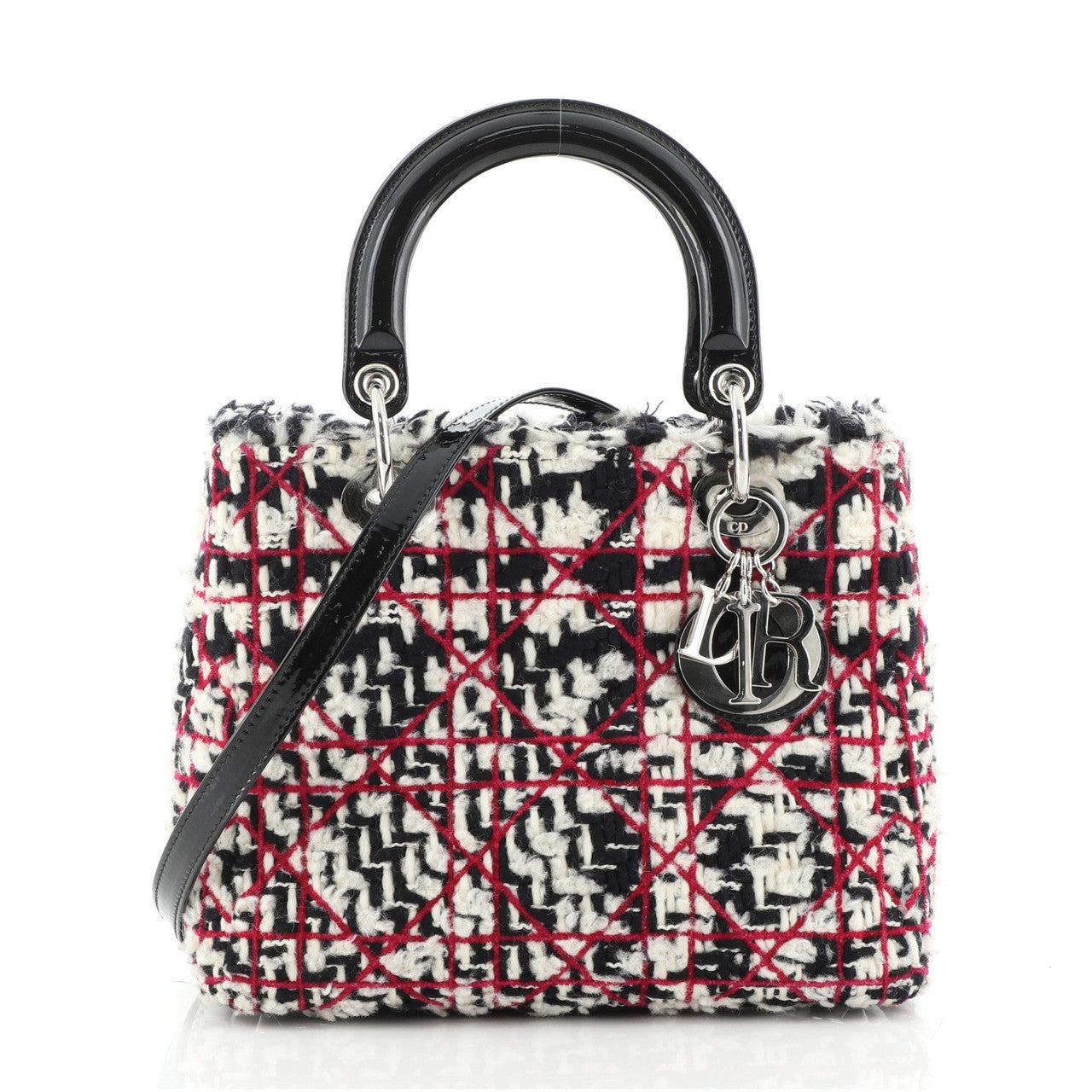 CHRISTIAN DIOR TWEED MEDIUM LADY DIOR BAG