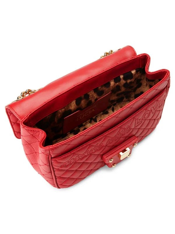 DOLCE & GABBANA STUDDED QUILTED LEATHER SHOULDER BAG