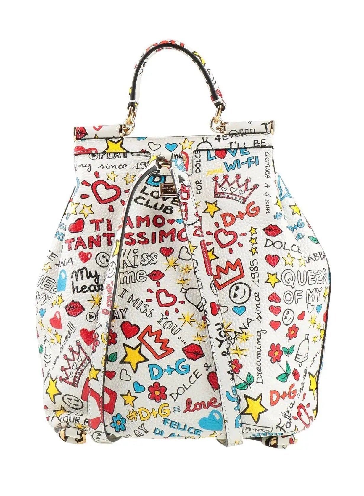 DOLCE & GABBANA SICILY DG LOVE TRAVEL LEATHER BACKPACK