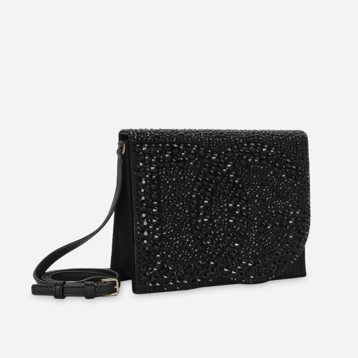 DOLCE & GABBANA DG LOGO EMBELLISHED CALFSKIN LEATHER CROSSBODY BAG