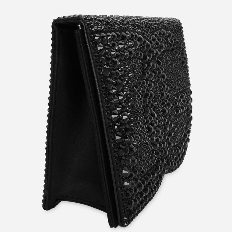 DOLCE & GABBANA DG LOGO EMBELLISHED CALFSKIN LEATHER CROSSBODY BAG