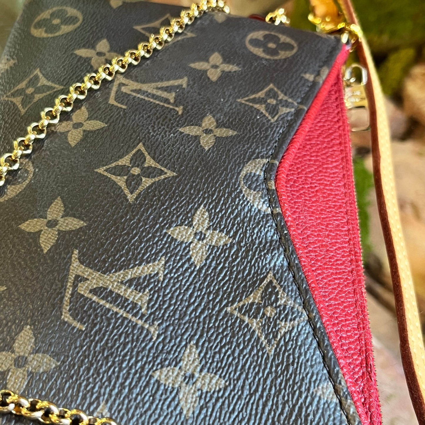 LOUIS VUITTON Pallas Clutch Monogram Canvas Crossbody