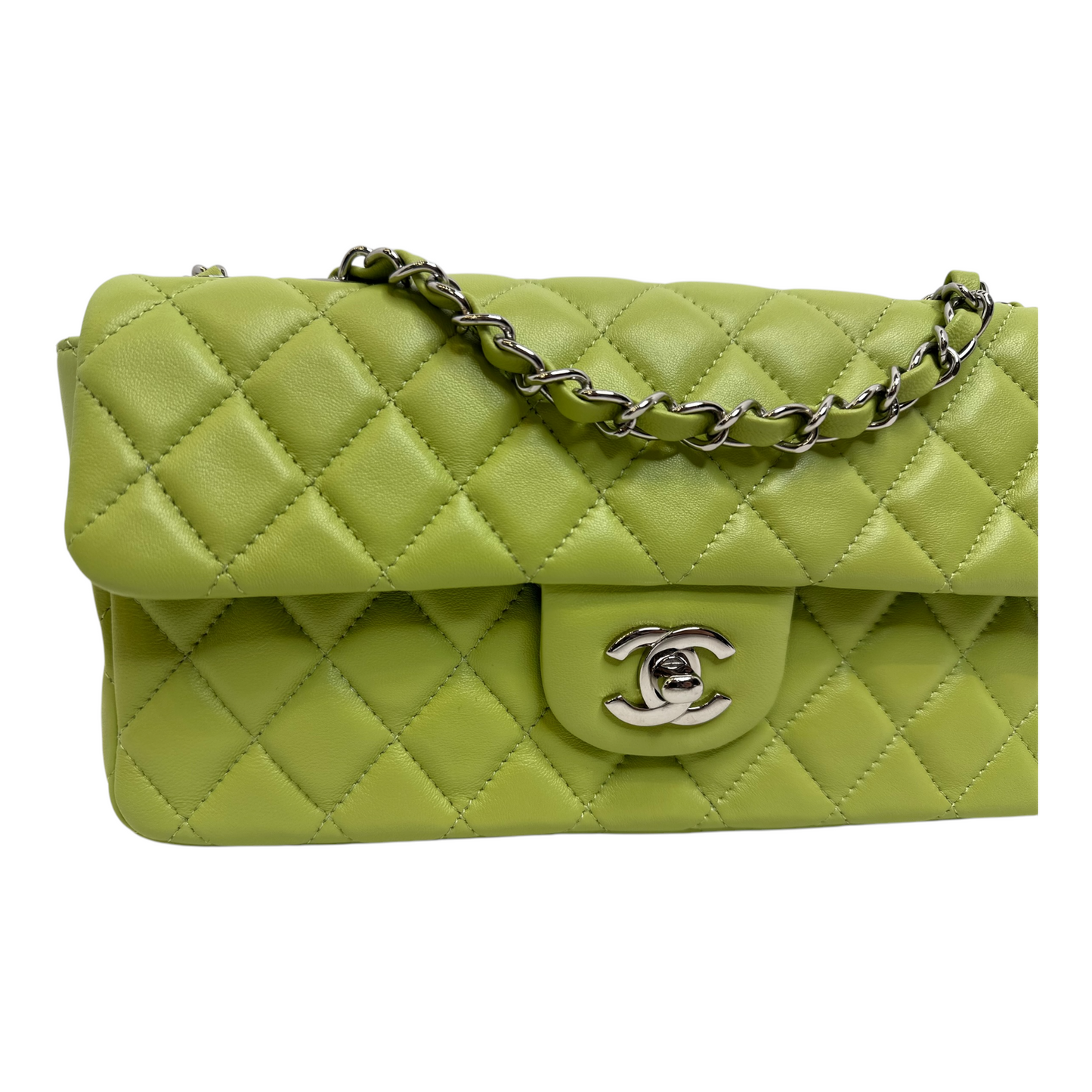 Chanel Green Lambskin East West Bag
