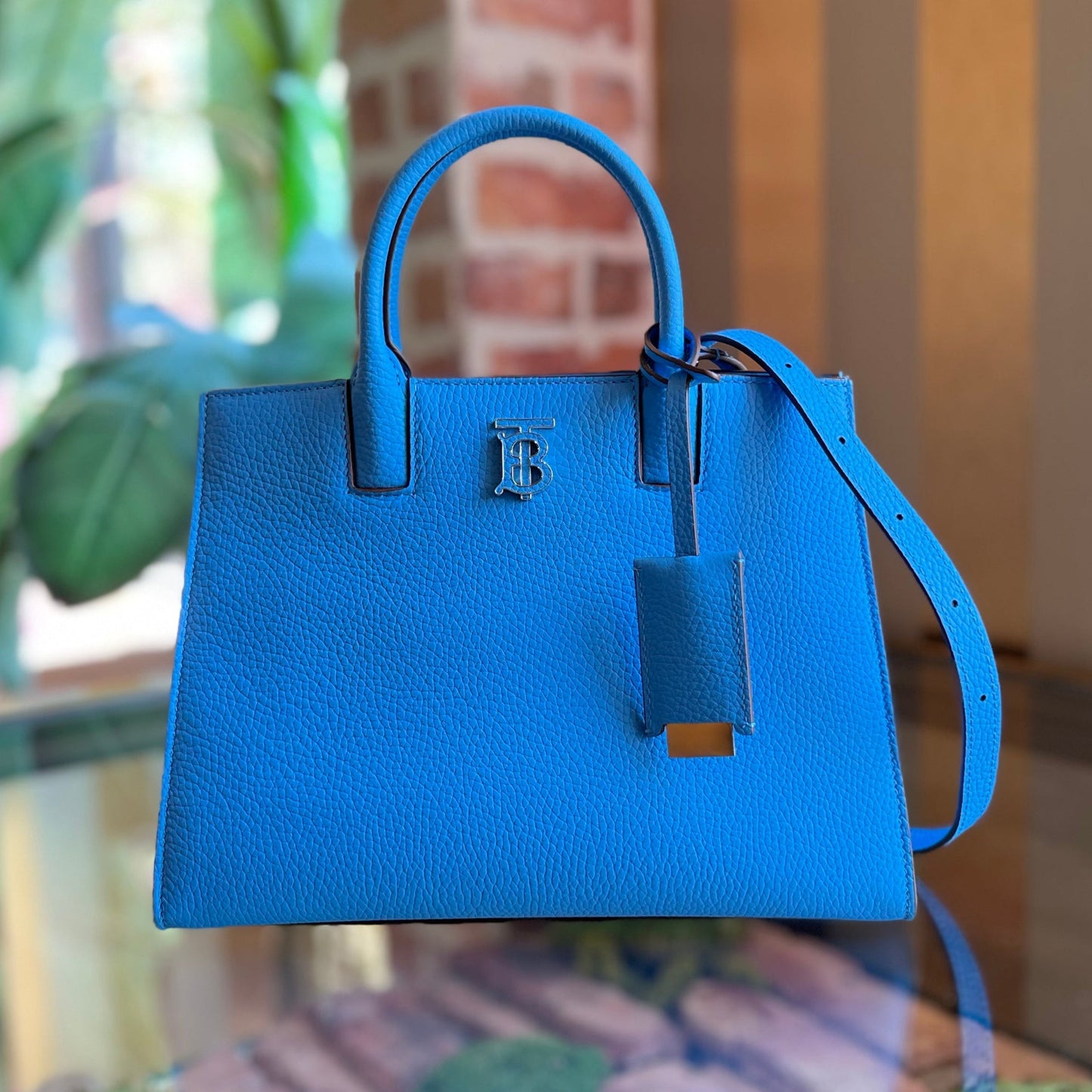 BURBERRY Frances Mini Grainy Calfskin Tote Bag