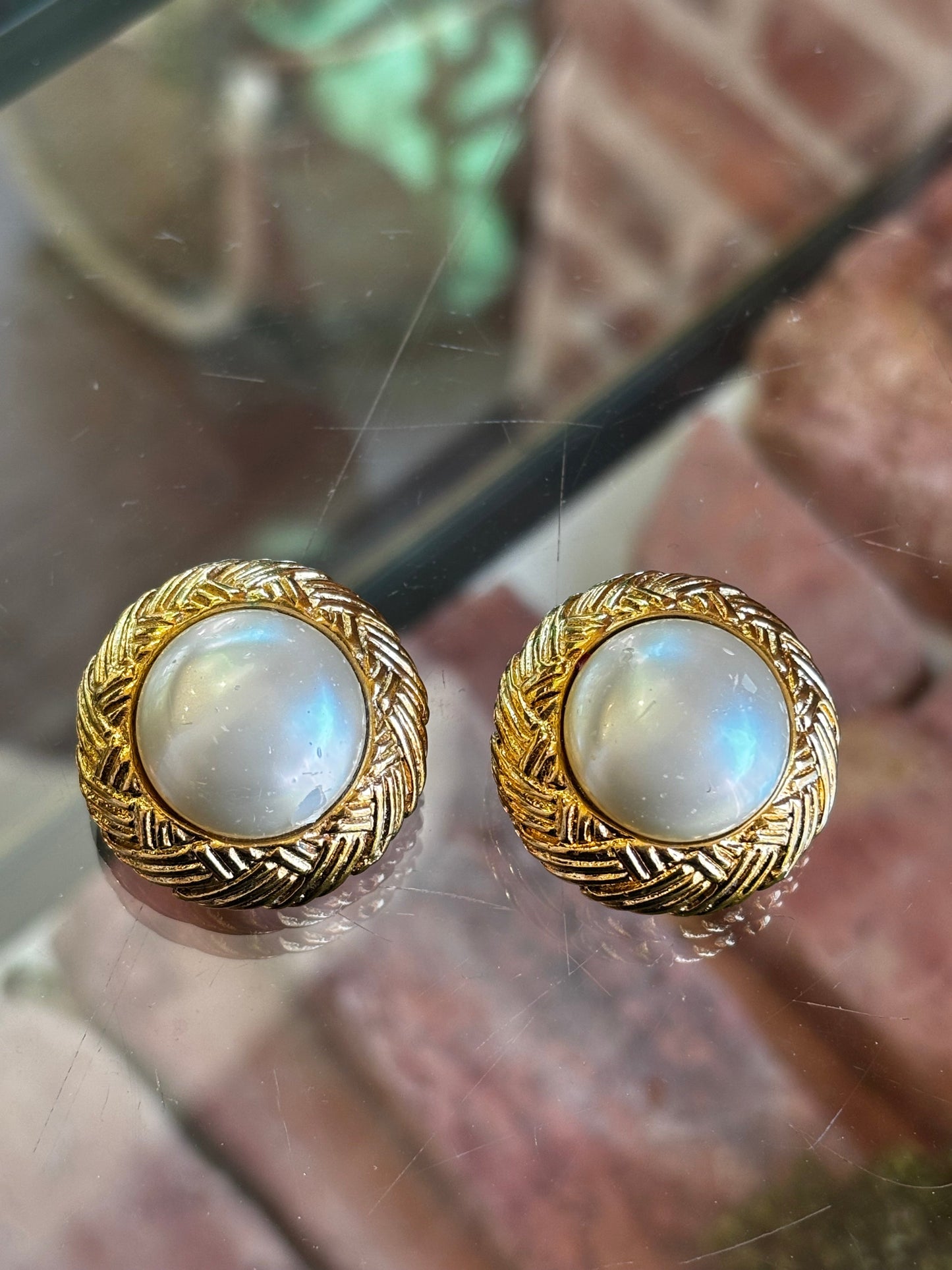 CHANEL Gold Braided Vintage Clip On Earrings