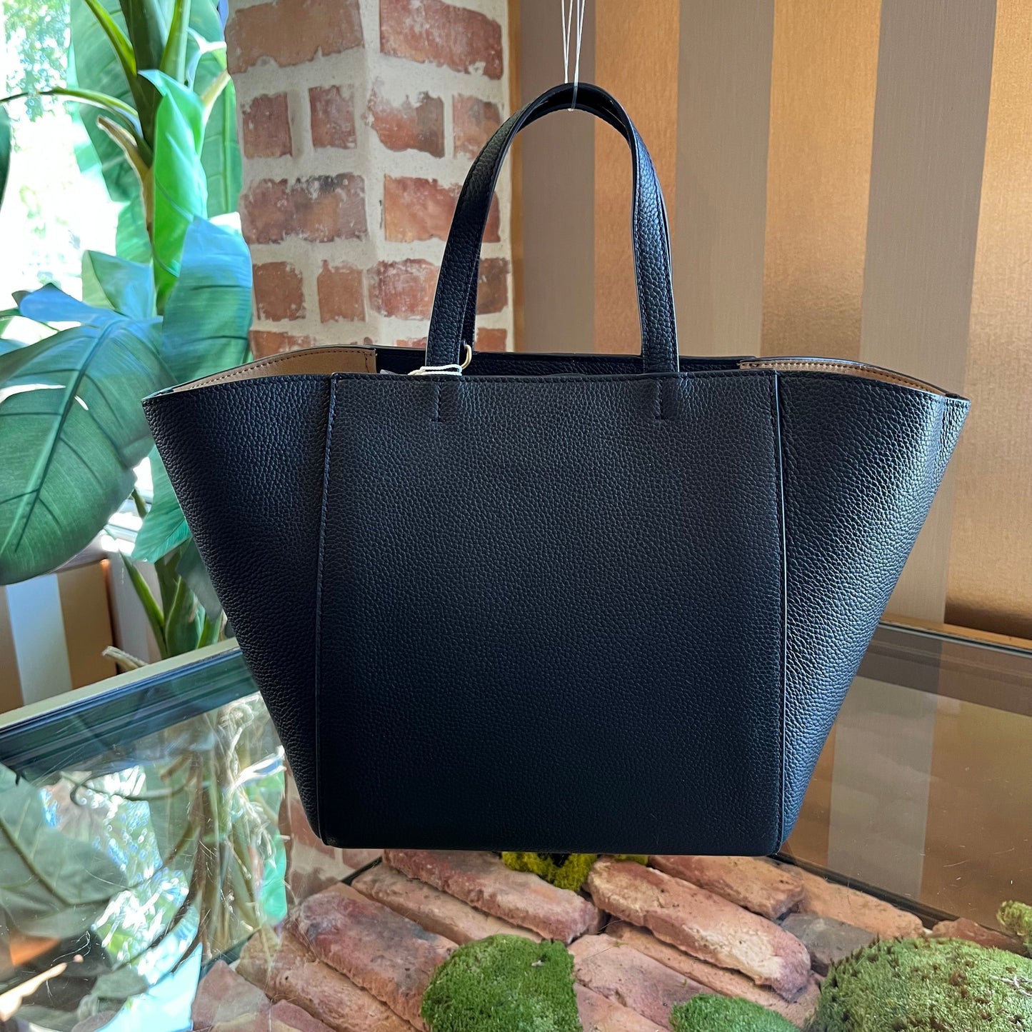 TORY BURCH McGraw Caryall Black Leather Tote
