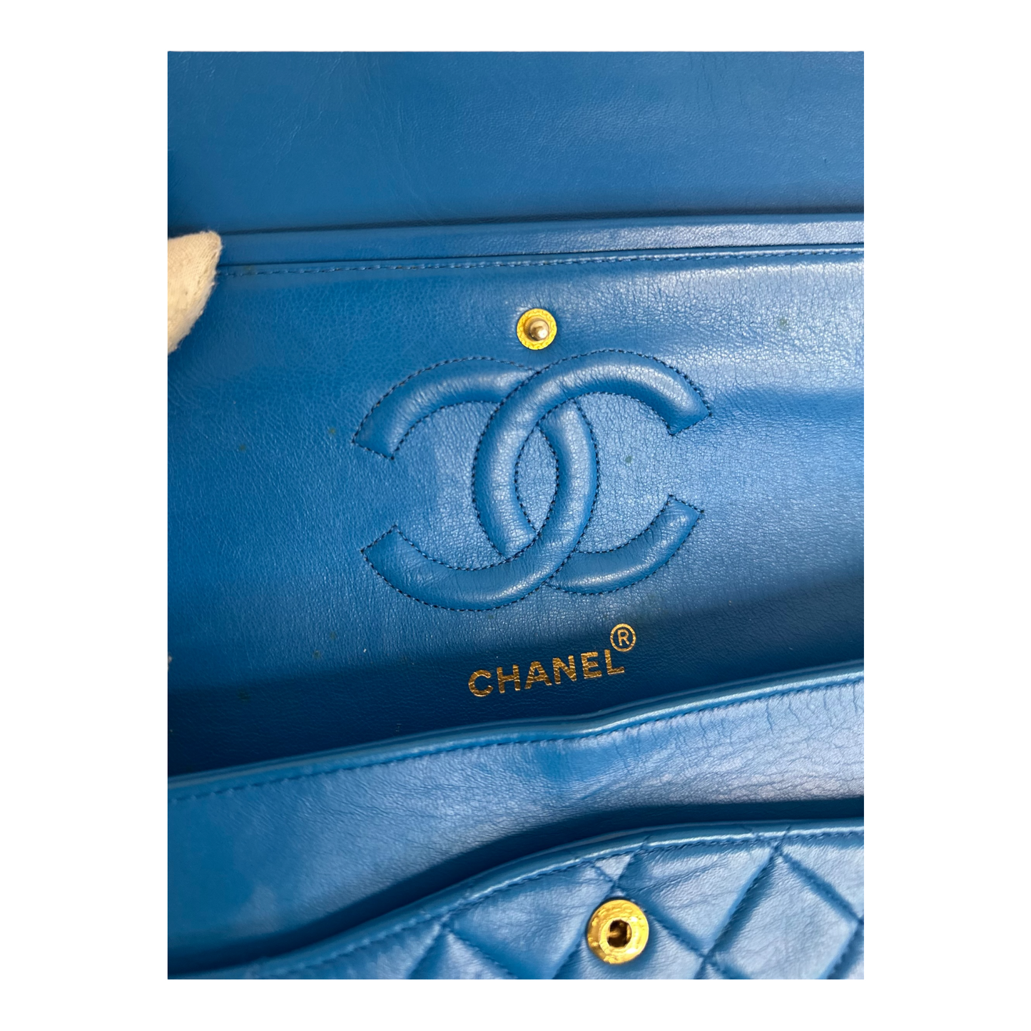 Chanel Blue Medium Classic Lambskin Double Flap