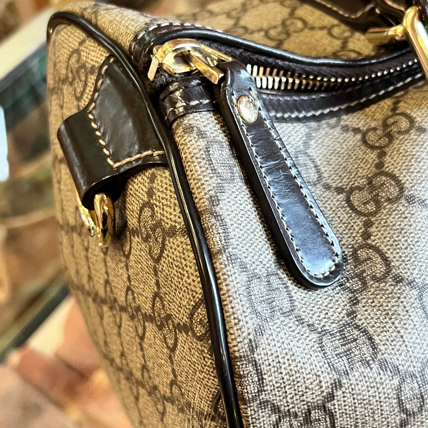 GUCCI Joy Boston Medium GG Coated Canvas Satchel Bag
