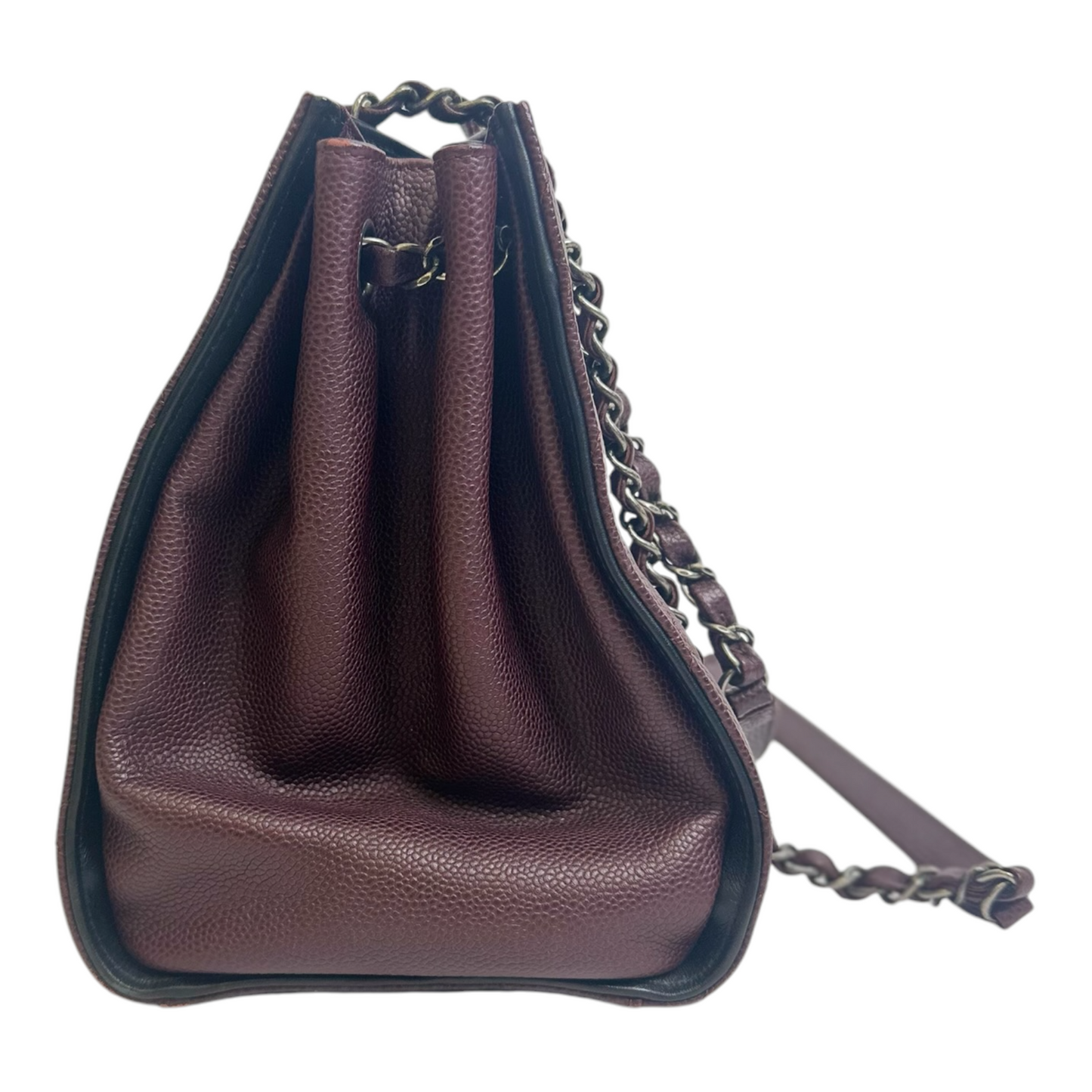 Chanel Caviar Quilted Large CC Accordion Shopping Bag Burgundy